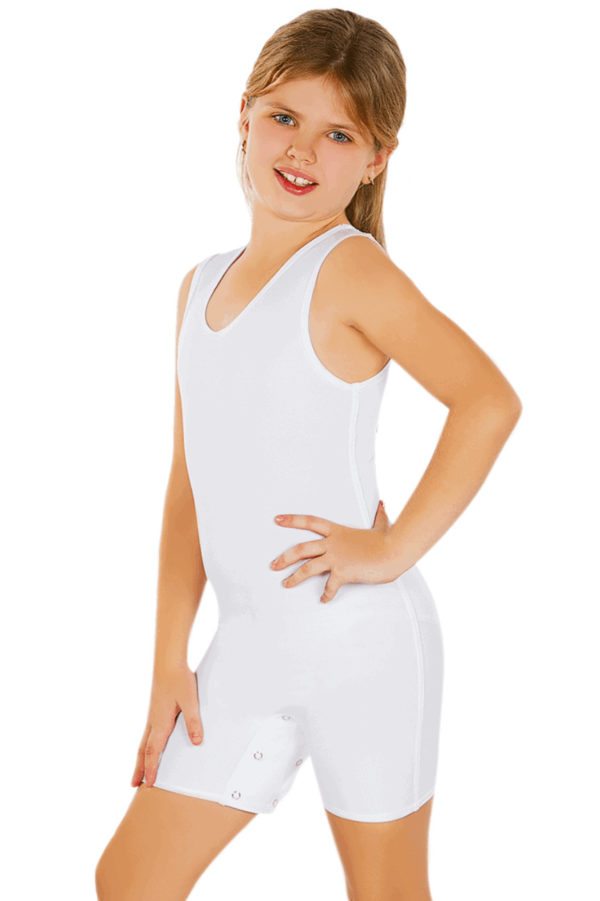 Girls white sleeveless body suit