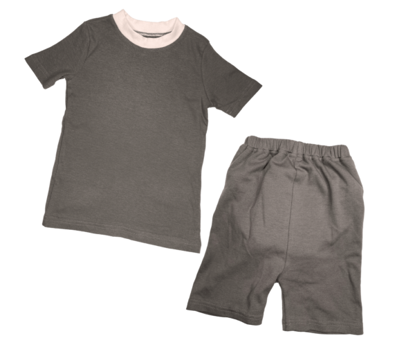 8 Gray Short Sleeve Shirt with Shorts 2 1