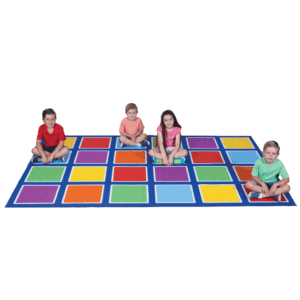 Colour squares placement rug - 24 squares