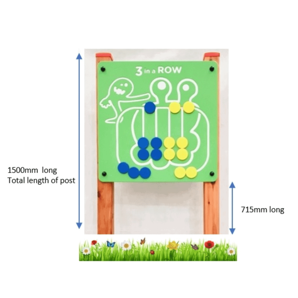 1.5m outdoor commercial sensory play panel three in a row