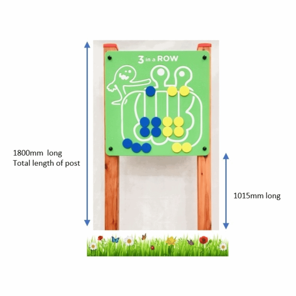 1.8m outdoor commercial sensory play panel three in a row