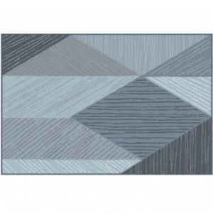 Blue Geometric Rug - 274 (L) x 183 (W) cm