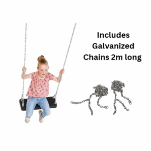 Extra Large rubber Swing Seat ‘curve XL’ - With Galvanised Steel Chains 2m long - KBT Swing Seat (Commercial grade - Aluminium Insert)
